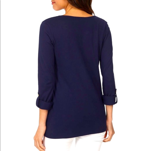 Lilly Pulitzer cotton navy Dorothy top - Picture 3 of 10